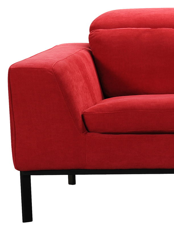 Fabric And Wood Sectional Sofa - Red