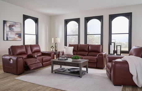 Alessandro - Living Room Set Dark Red 3 Pc. Power Reclining Sofa, Loveseat, Recliner by Signature Design by Ashley® | Bel Furniture