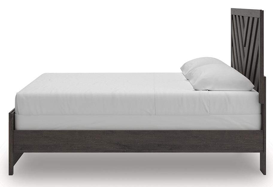 Prendonea - King Panel Bed - Charcoal