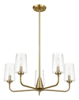 Dazzle - 5 Lights Chandelier With Clear Seeded Satin - Antique Brass / Clear / Gold by Ashcroft Furniture | Bel Furniture