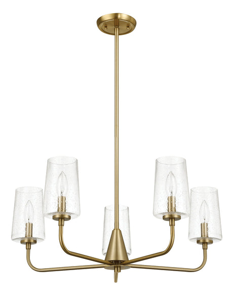 Dazzle - 5 Lights Chandelier With Clear Seeded Satin - Antique Brass / Clear / Gold by Ashcroft Furniture | Bel Furniture