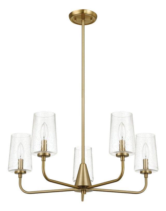 Dazzle - 5 Lights Chandelier With Clear Seeded Satin - Antique Brass / Clear / Gold by Ashcroft Furniture | Bel Furniture