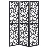 Nailan - 3-Panel Room Divider Folding Screen Open Mosaic - Black by CoasterEveryday | Bel Furniture