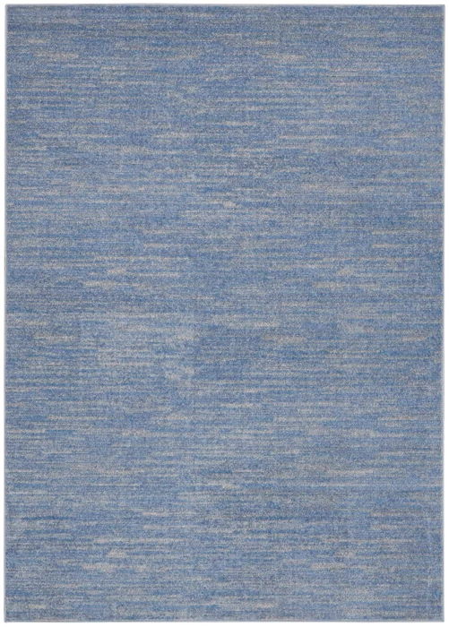 4' X 6' Striped Non Skid Indoor / Outdoor Area Rug - Blue / Gray