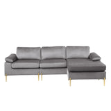 Shannon - Velvet Sectional Sofa With Chaise by Cynthia's Furniture | Bel Furniture