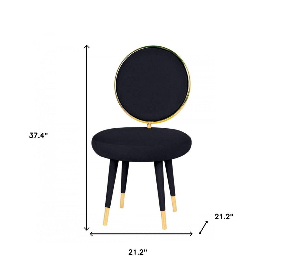 Solid Color Side Chair (Set of 2) - Black / Gold