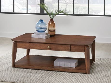 Trenmour - Rectangular Cocktail Table - Medium Brown - view 4