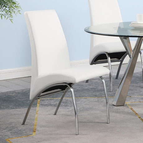Bishop - Upholstered Dining Side Chair (Set of 2) - White by CoasterEssence | Bel Furniture