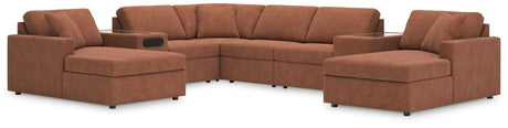 Modmax - Spice - Sectional Light Brown 8 Pc. Double Chaise Sectional With Audio And Storage Consoles by Signature Design by Ashley® | Bel Furniture