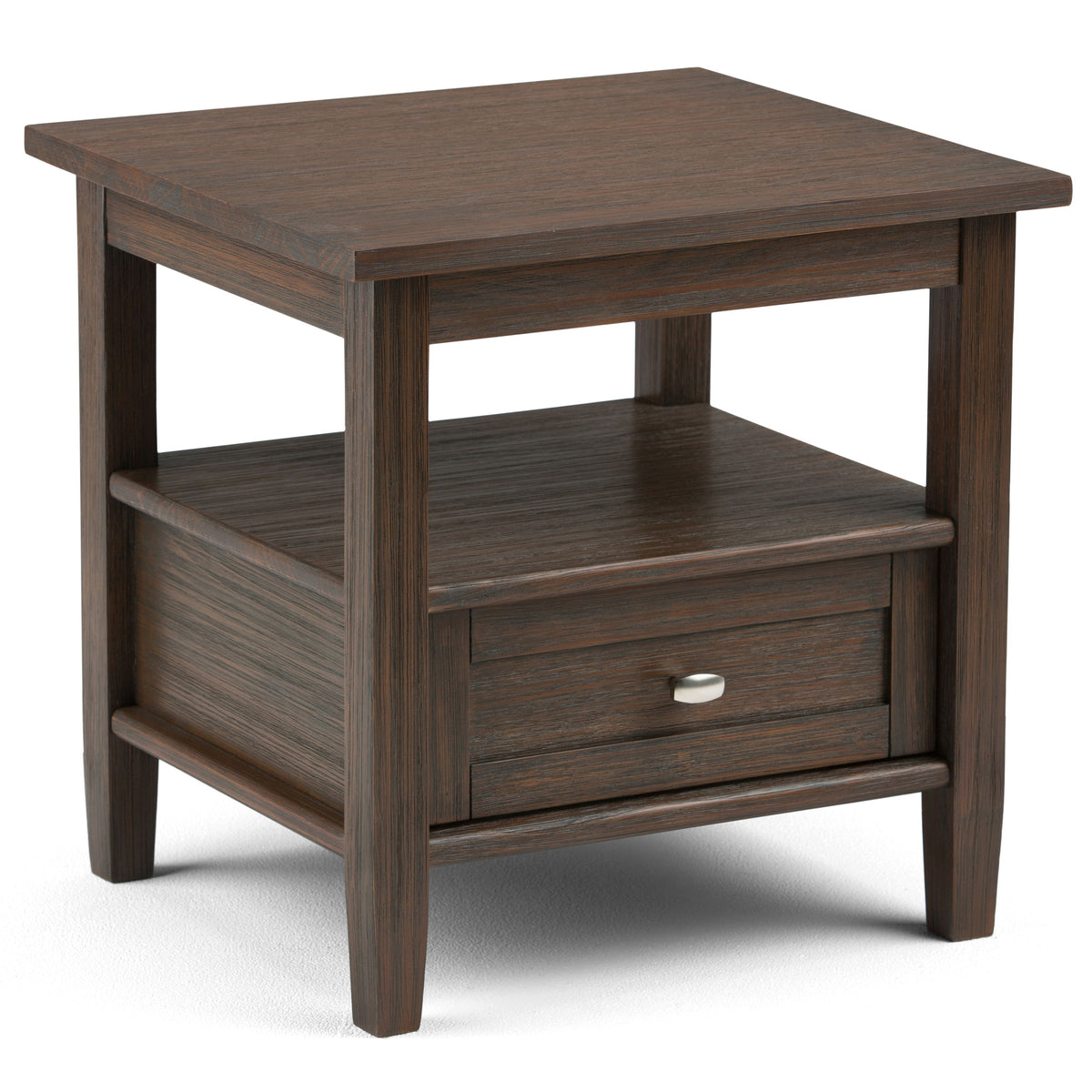 Warm Shaker - End Table - Farmhouse Brown by Simpli-Home | Bel Furniture