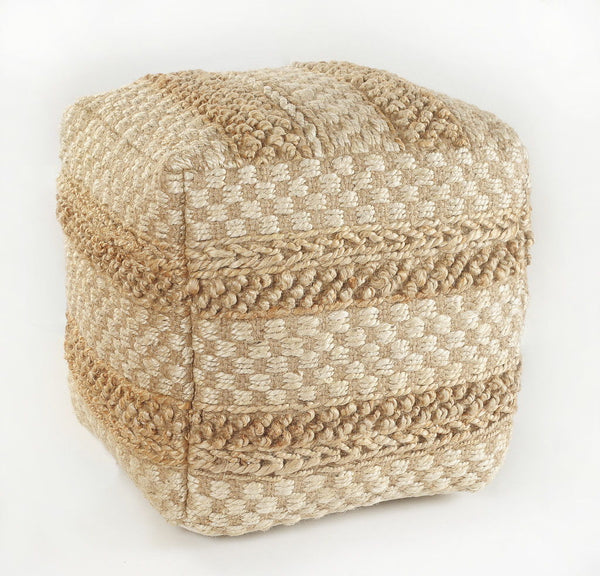 Jute Ottoman Square - Tan