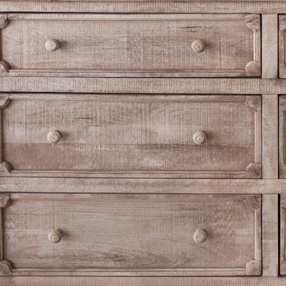 Solid 6 Drawer Double Dresser - Natural