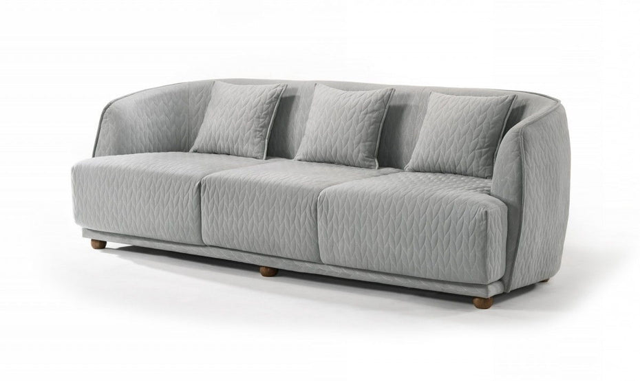 Modern Quilted Sofa - Light Gray