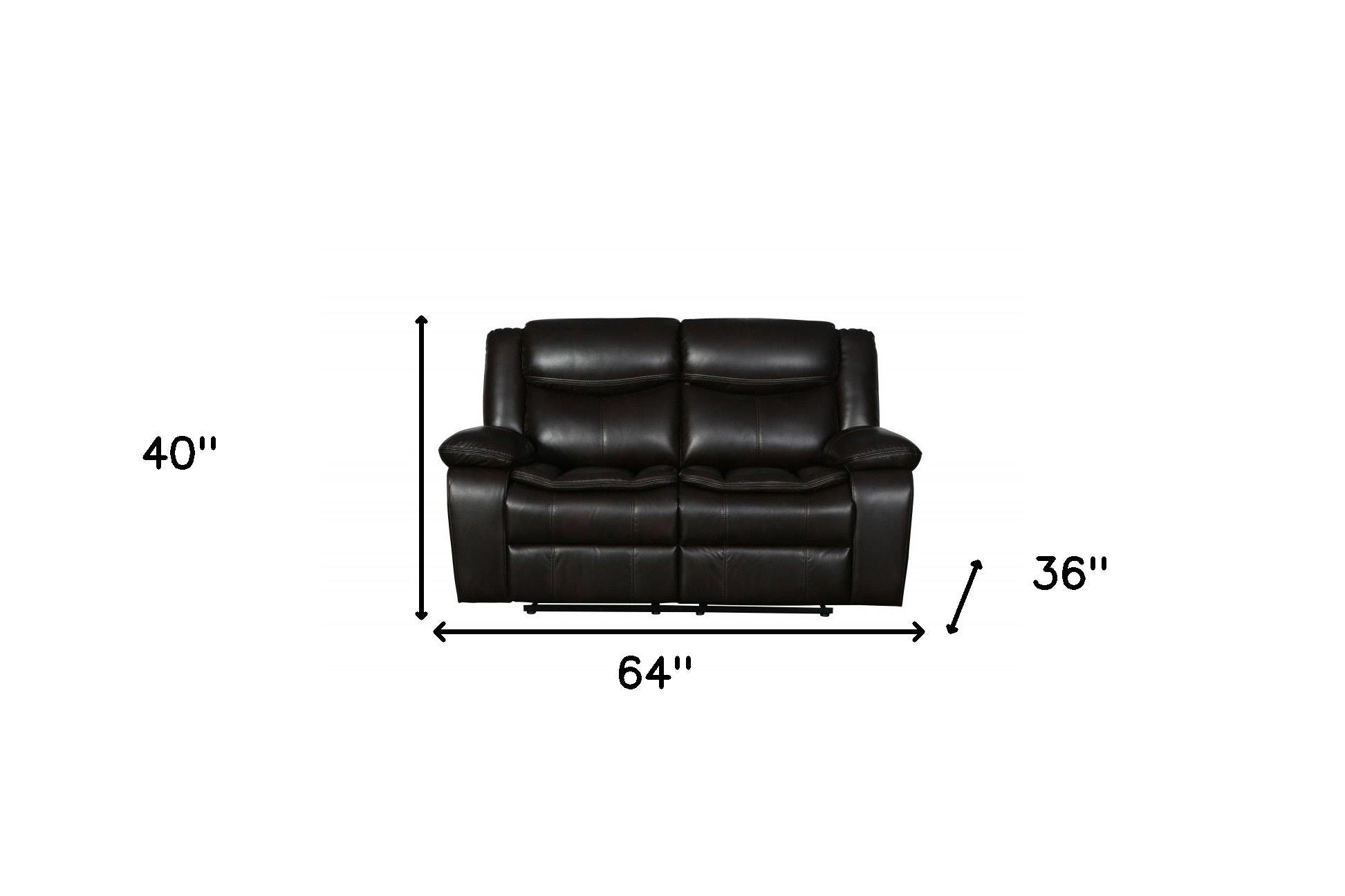 Faux Leather Love Seat Manual Reclining - Brown