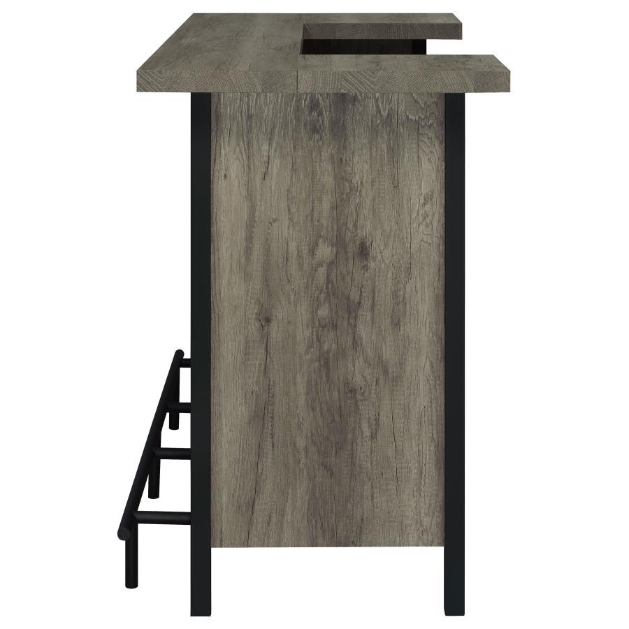 Bellemore - Freestanding Home Bar Wine Cabinet - Gray Driftwood by CoasterEssence | Bel Furniture
