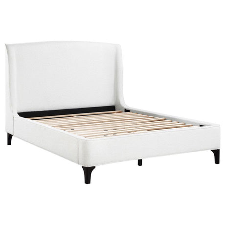 Mosby - Upholstered Wingback Bed White King by Coaster Fine Furniture | Bel Furniture