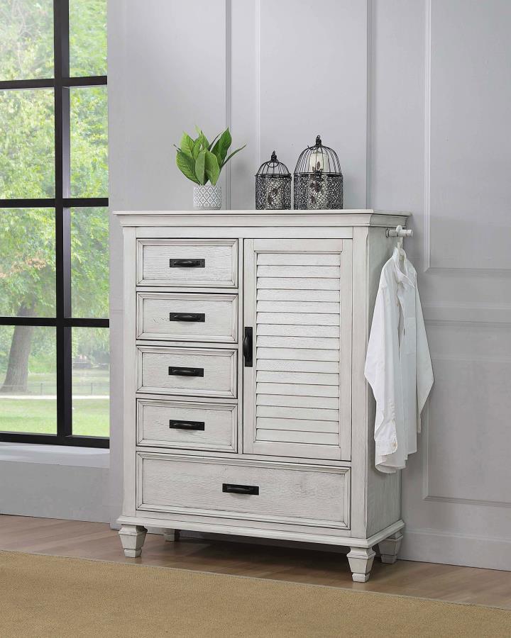 Franco - 5-Drawer Door Chest White by CoasterEssence | Bel Furniture
