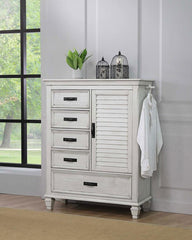 Franco - 5-Drawer Door Chest White by CoasterEssence | Bel Furniture