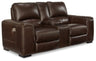Alessandro - Power Reclining Loveseat Dark Brown by Signature Design by Ashley® | Bel Furniture