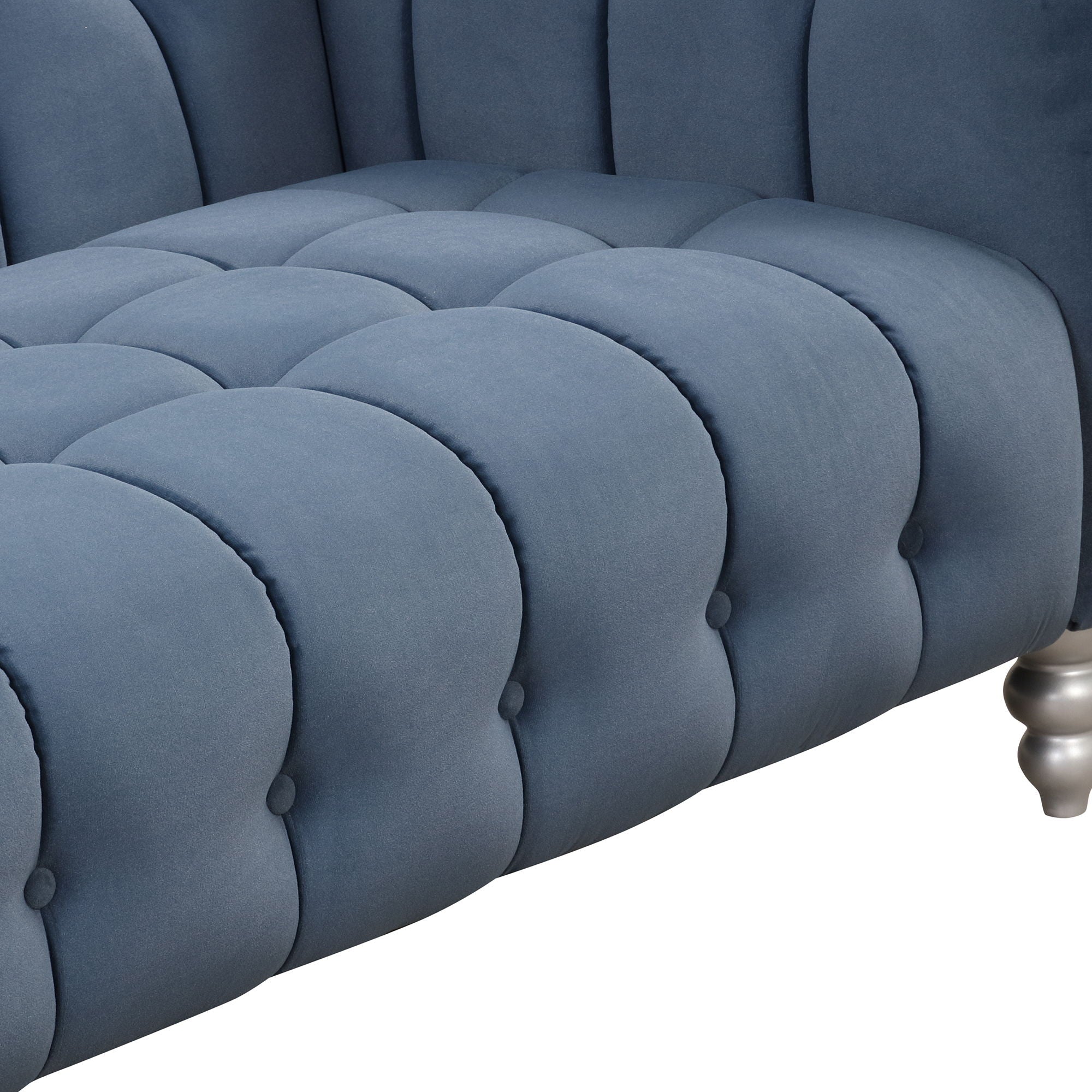 Modern Sofa Dutch Fluff Upholstered Sofa With Wood Legs, Buttoned Tufted Backrest