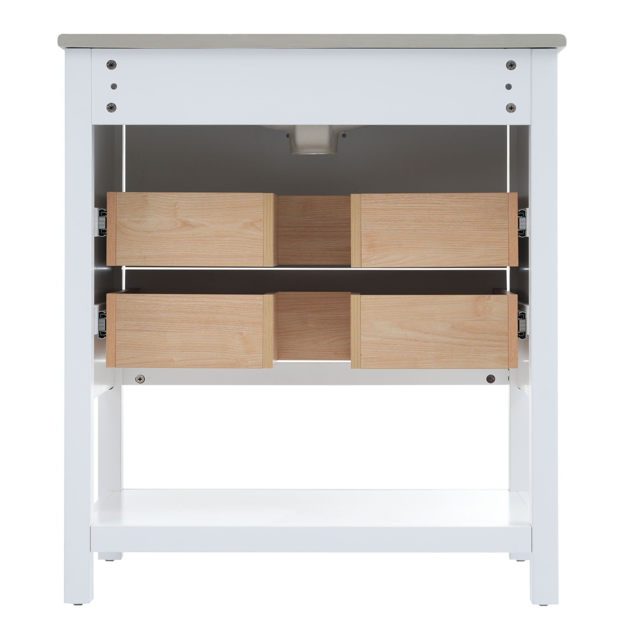 Modern Bathroom Vanity Cabinet Combo With Open storage, Two Drawers