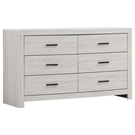 Brantford - 6-Drawer Dresser White by CoasterEveryday | Bel Furniture