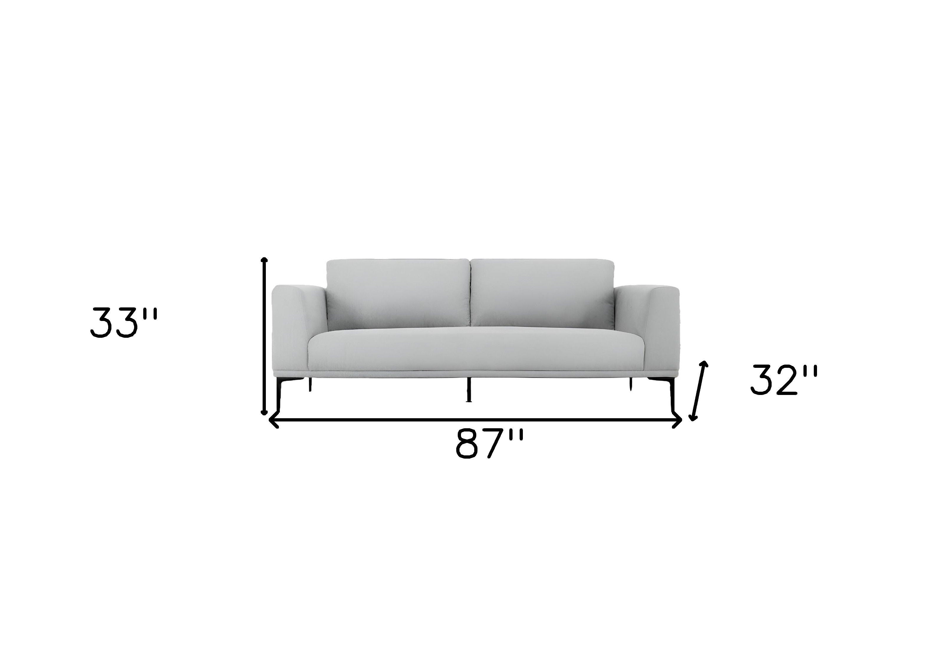 Black Legs Sofa - Light Gray