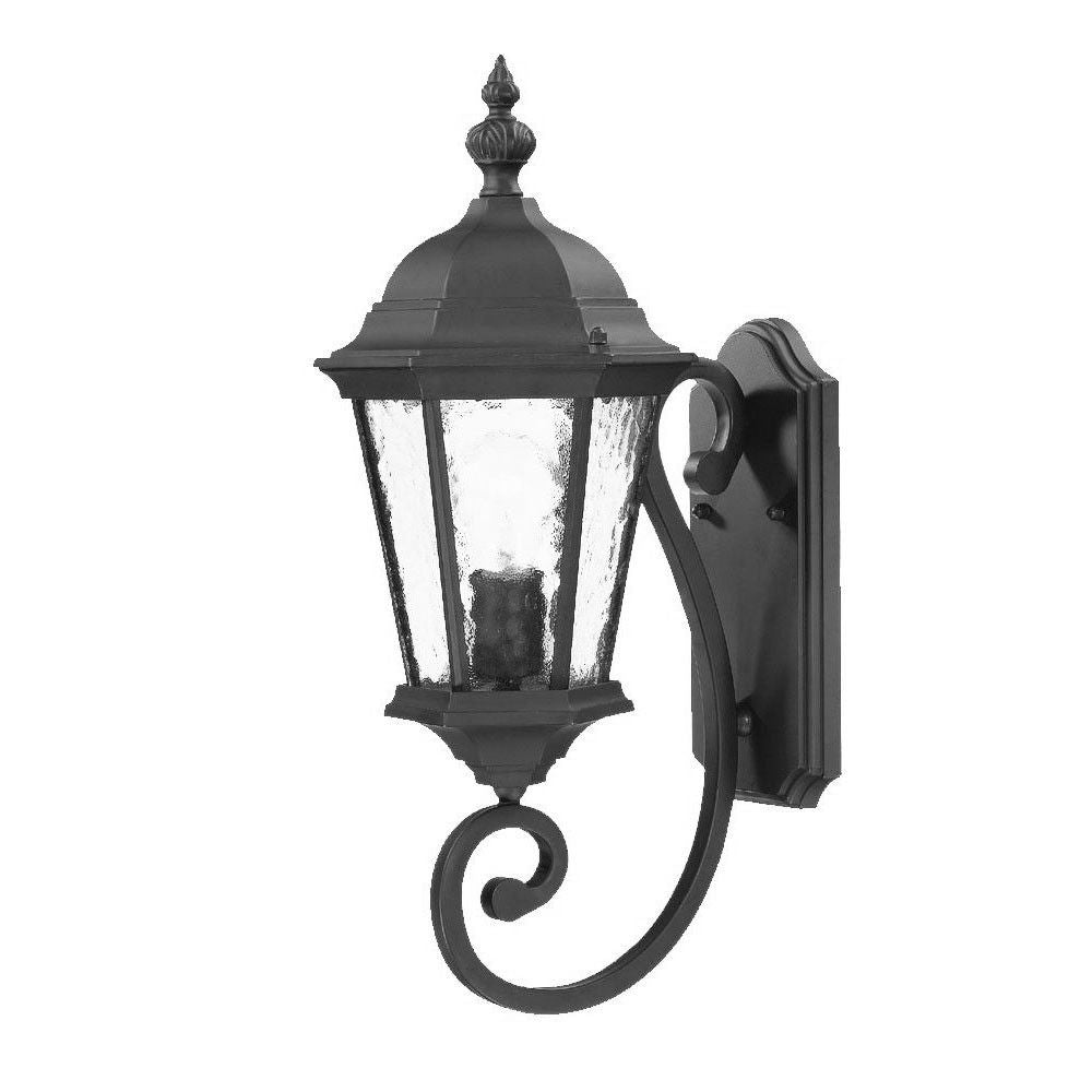 One Light Matte Carousel Lantern Wall Light - Black