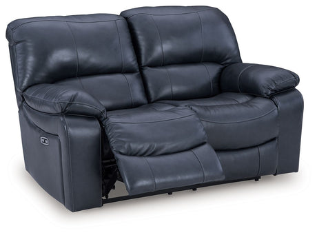 Leesworth - 3 Pc. - Power Reclining Sofa, Power Reclining Loveseat, Power Rocker Recliner - Ocean - view 2
