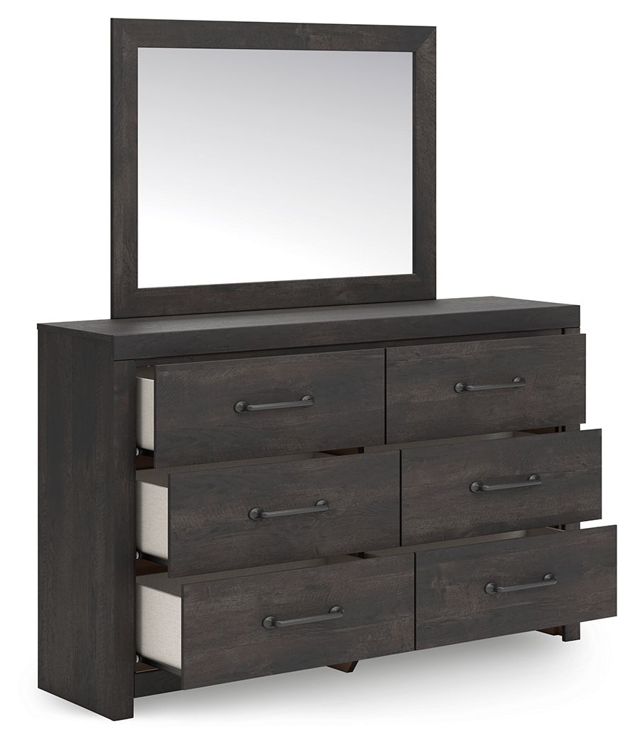 Hollivern - Dark Gray - Dresser And Mirror by Signature Design by Ashley® | Bel Furniture