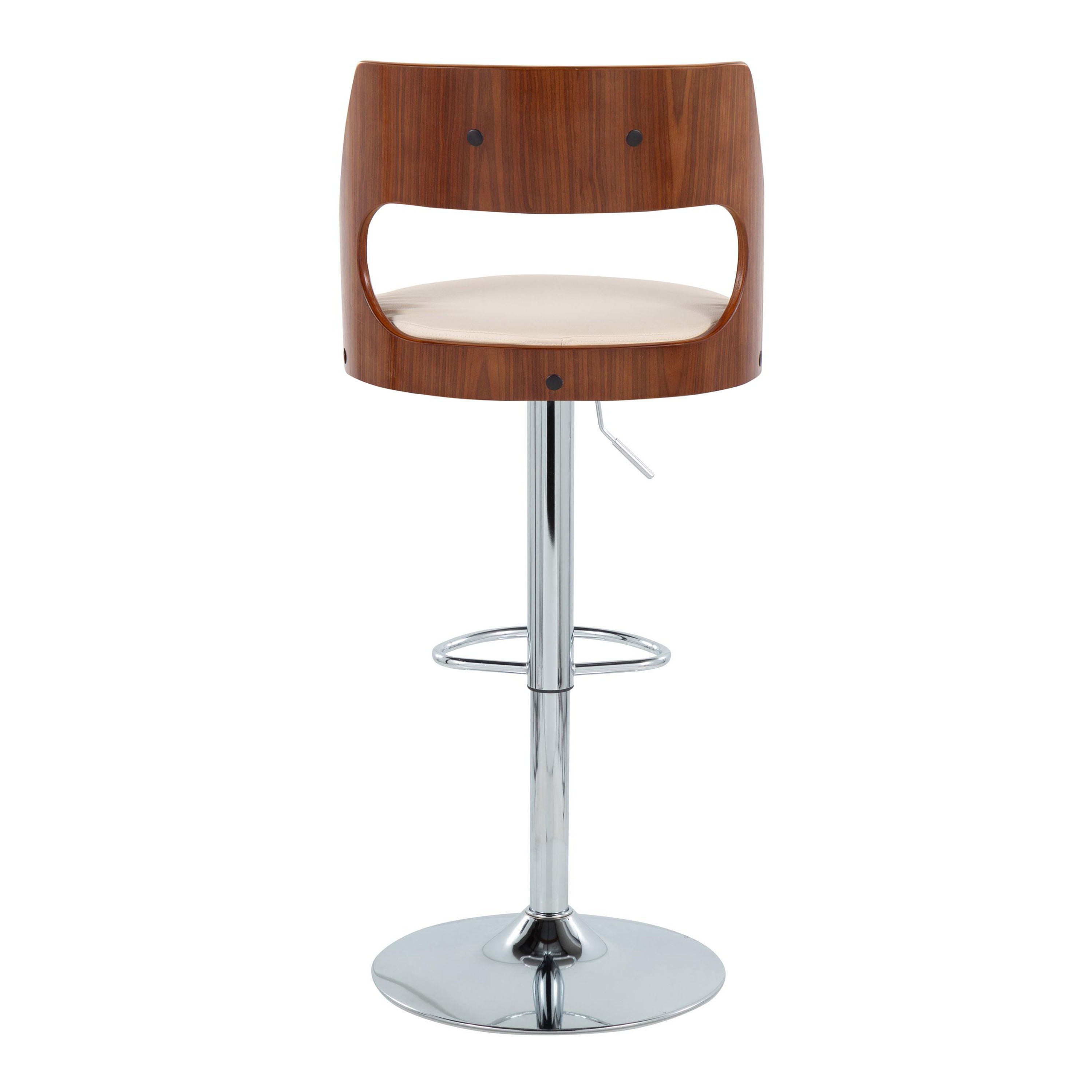 Cecina - Mid Century Modern Adjustable Height Barstool With Swivel With Oval Footrest (Set of 2)