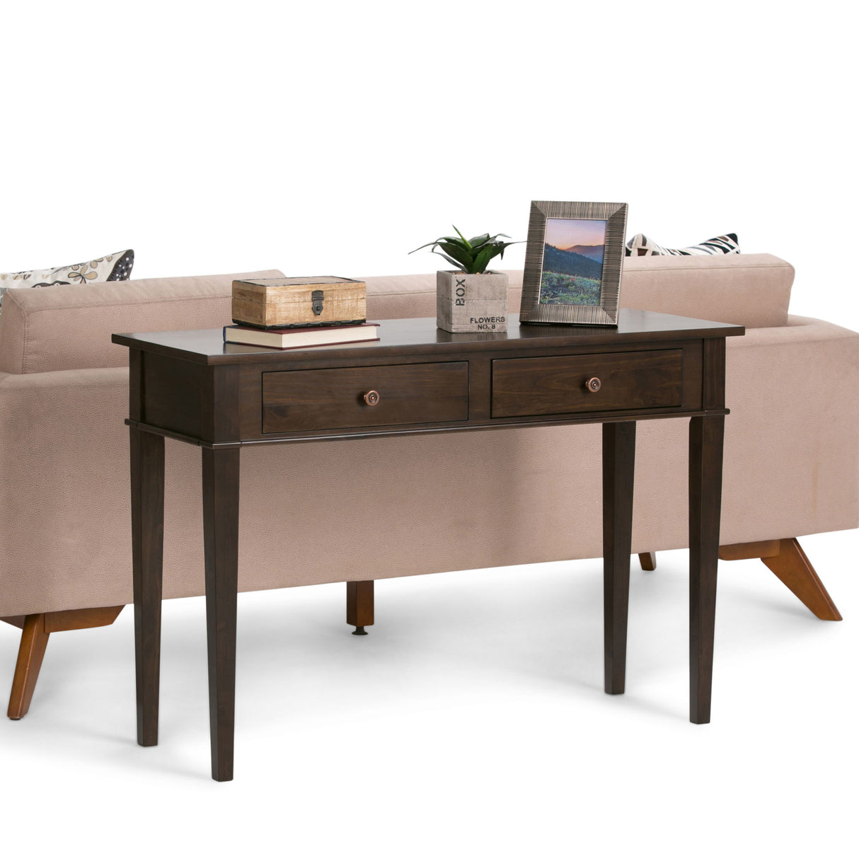 Carlton - Console Sofa Table - Dark Tobacco Brown by Simpli-Home | Bel Furniture
