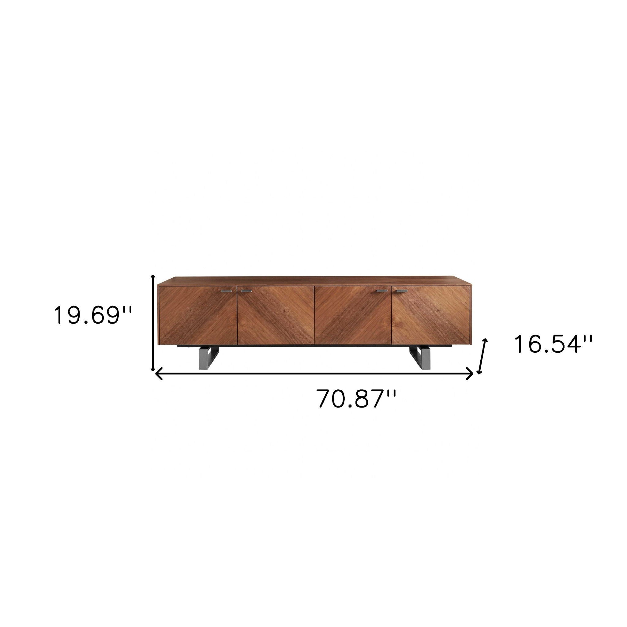 Contemporary Media TV Stand - Brown