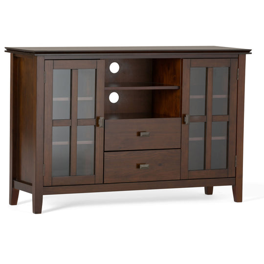 Artisan - Handcrafted, Tall TV Media Stand Dark Brown by Simpli-Home | Bel Furniture