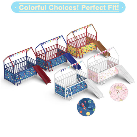 Jack - House Loft Bed With Slide And Curtain Set - view 20