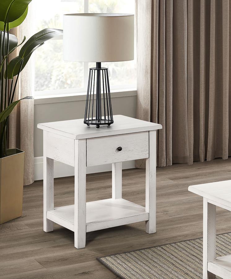 Payne - 1 Drawers Wood End Table with Shelf by Coaster Fine Furniture | Bel Furniture