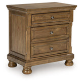 Feddinger - Two Drawer Night Stand - Medium Brown