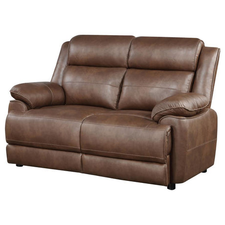 Ellington - Upholstered Padded Arm Loveseat - Dark Brown by Coaster Fine Furniture | Bel Furniture