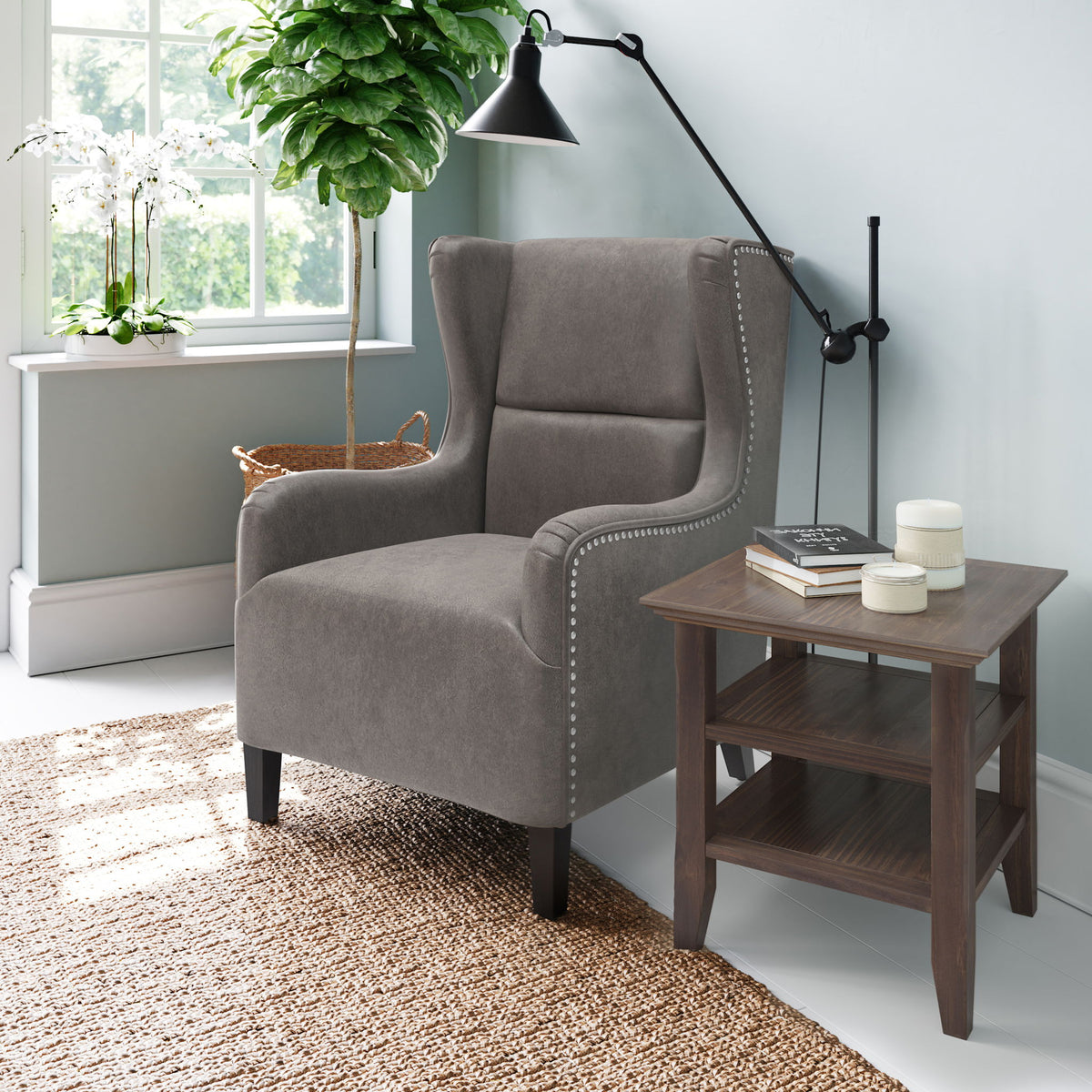 Acadian - End Table - Warm Walnut Brown by Simpli-Home | Bel Furniture