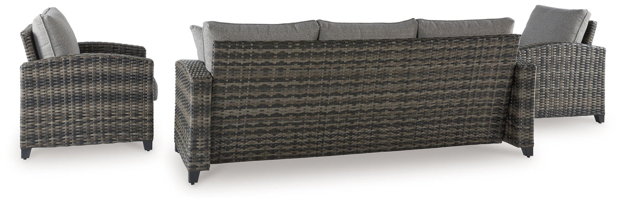 Oasis Court - Gray - Sofa, Chairs, Table Set (Set of 4) by Signature Design by Ashley® | Bel Furniture