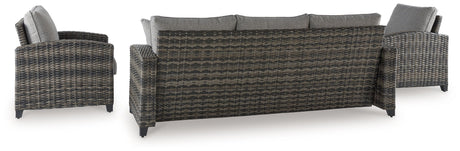 Oasis Court - Gray - Sofa, Chairs, Table Set (Set of 4) by Signature Design by Ashley® | Bel Furniture