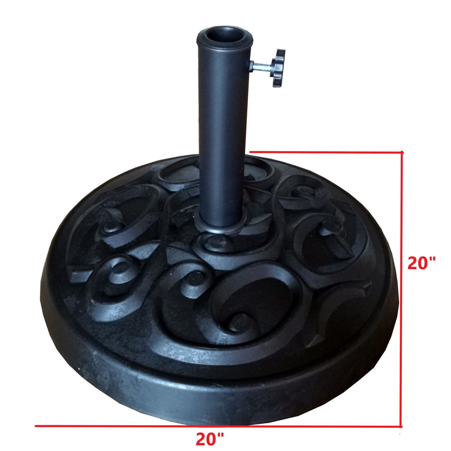 Rust-Resistant Resin Umbrella Base - Black