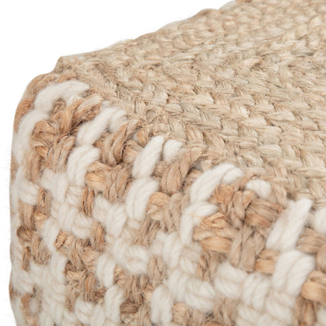 Cullen - Cube Pouf - Natural by Simpli-Home | Bel Furniture