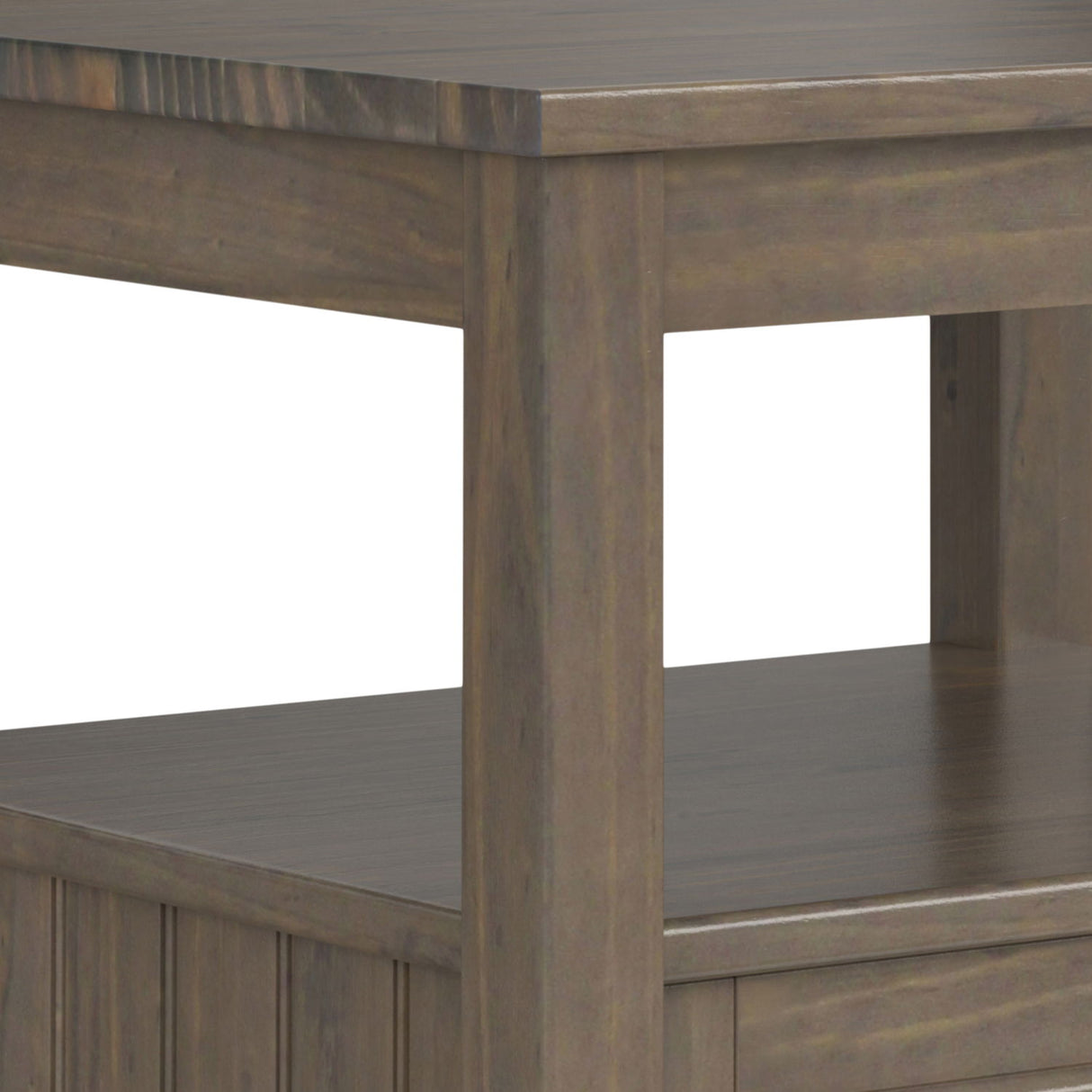 Lev - End Table With Bottom Drawer - Smoky Brown by Simpli-Home | Bel Furniture