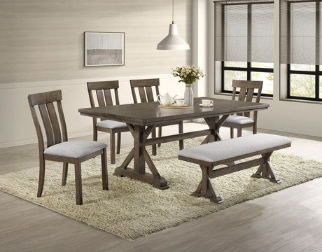 Lloyd - Dining Room Set Dark Brown 6 Pc. Table, 4 Chairs, Bench by Crown Mark | Bel Furniture