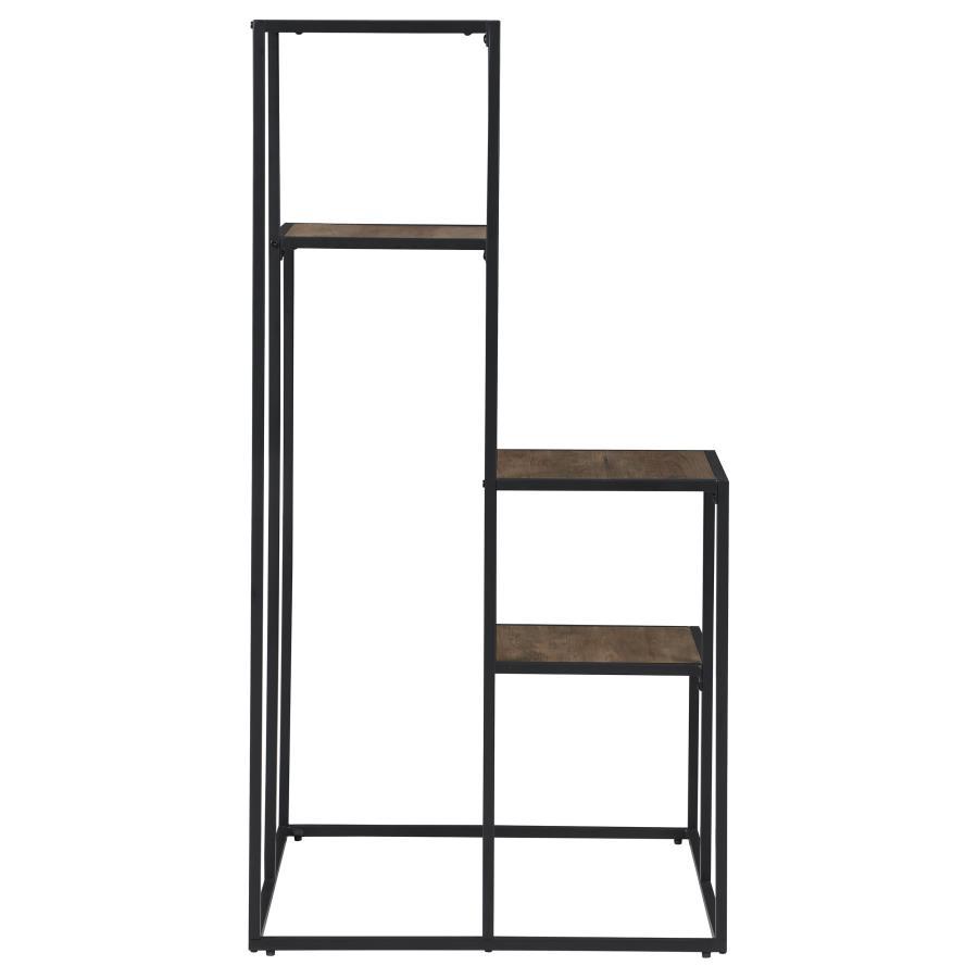 Rito - 4-Tier Multi-Display Shelf - Rustic Brown And Black