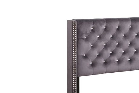 Upholstered Nailhead Trim Chic Bed - view 12