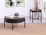 Ozella - Round Table With Hidden Storage Sandy