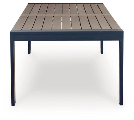 East Beach - Rectangular Dining Table With Umbrella Option - Blue - view 3