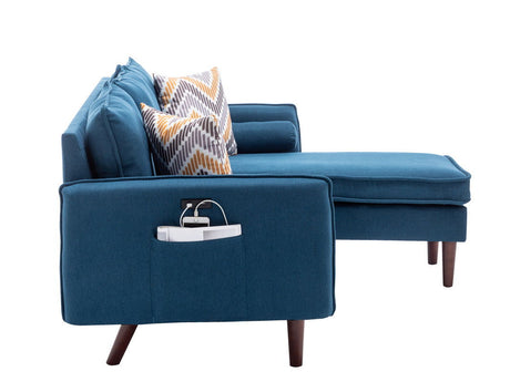 Mia - Sectional Sofa Chaise With USB Charger And Pillows by Lilola Home | Bel Furniture